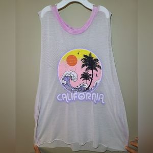 Sheer tank swimsuit coverup